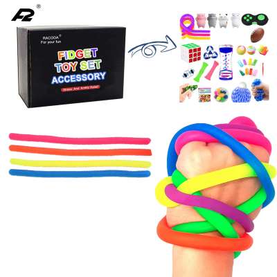 TPR Hand Stretchy Noodles Rope Jokes Fidget Toys Antistress Stress Relief String Autism Vent Toy Amazon Hot Selling Yiwu Factory